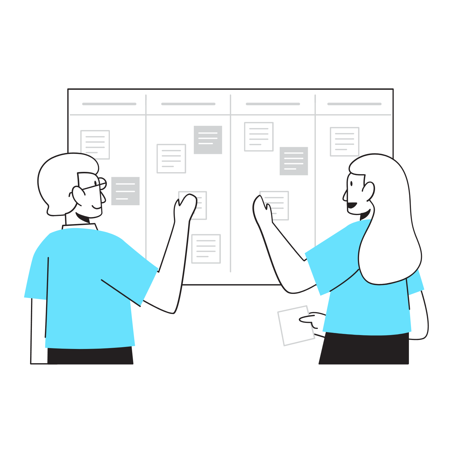 QuestBoard Project Manager interface with Kanban and charts