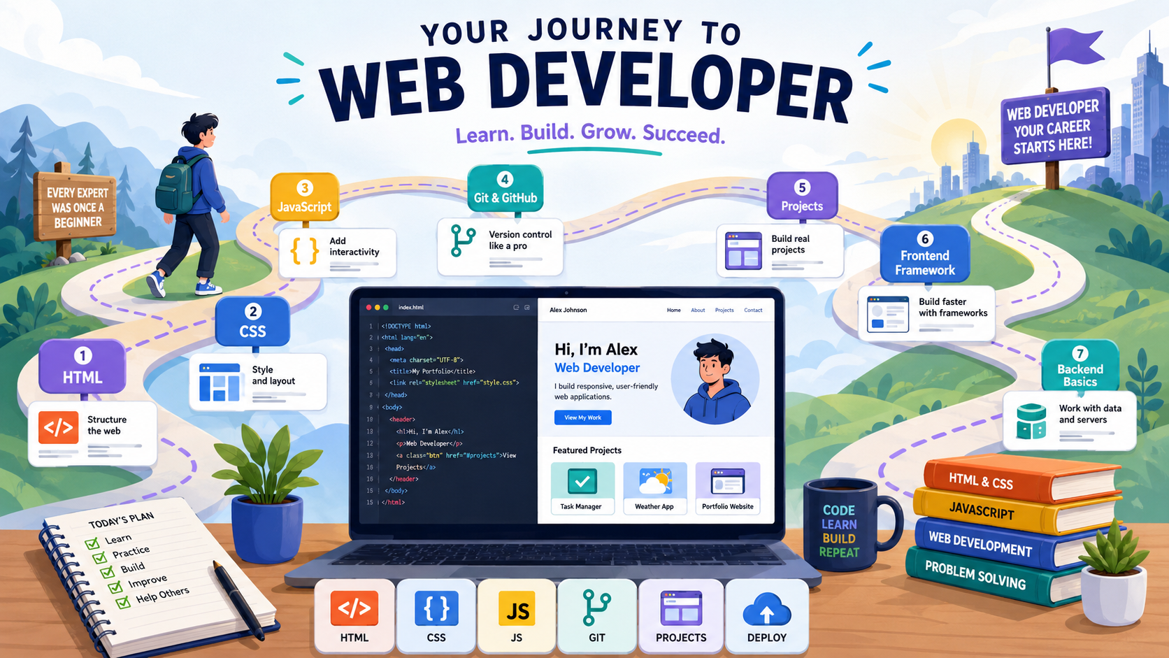 Roadmap to Becoming a Web Developer: Skills, Tools, and First Projects