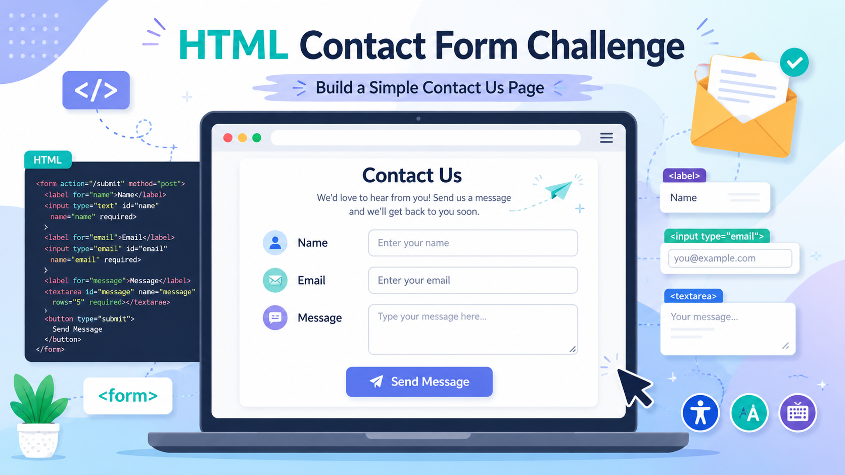Build a Simple Contact Form Page with HTML