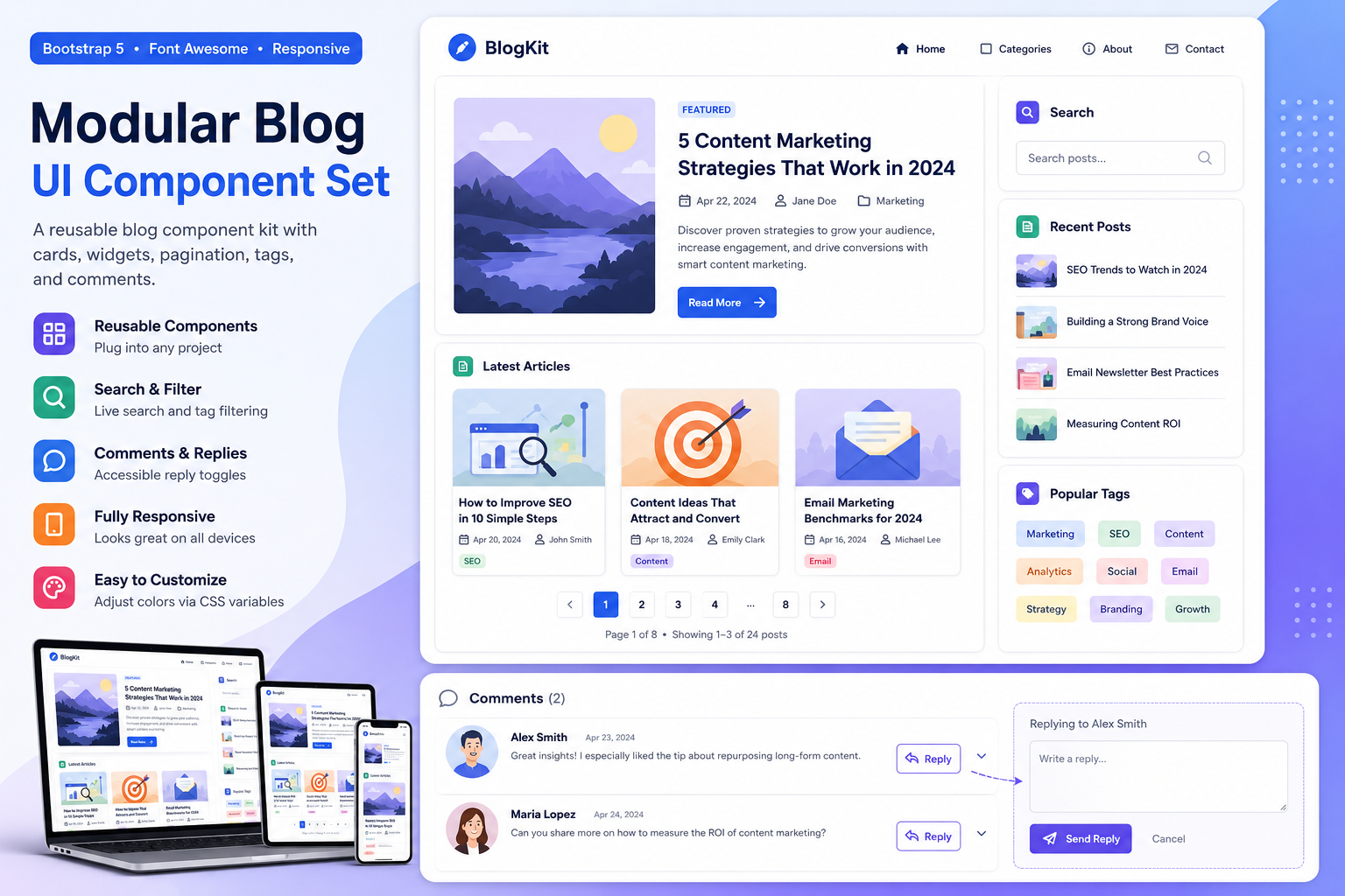 Modular Blog UI Component Set